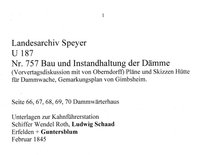 Transkriptionen von Akten aus Bestand U187/757 des Landesarchiv Speyer