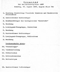 Organisationsunterlagen zum Kellerwegfest 1966 - 1969
