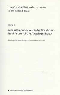 Die Zeit des Nationalsozialismus in Rheinland-Pfalz (3 Bände)