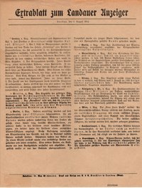 Extrablatt zum Landauer Anzeiger, 4. August 1914