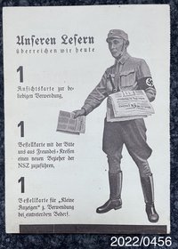 Informationskarte des NSZ Rheinfront an ihre Leser 1943