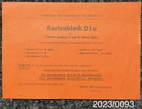 Zettel für "Kartenblock D I a" 1941