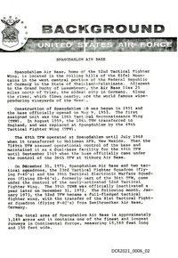 Fact Sheet zur Geschichte der Air Base Spangdahlem