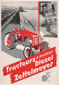 Französisches Werbeblatt für Diesel-Schlepper der Firma Zettelmeyer