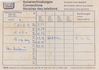 Reiseverbindung der DB: Trier- Westerland (1970.er)