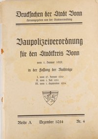 Baupolizeiverordnung für den Stadtkreis Bonn (1934)