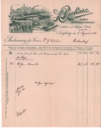 Rechnung von H. Richarz, Korn-Dampbrennerei in Siegburg vom 6. Dezember 1900 an Peter Josef Cholin in Bodendorf/Ahr