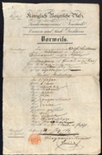 Reise-Legitimation für Rudolph Christmann 1849