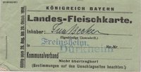 Landes-Fleischkarte August 1916