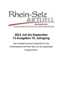 2022 Juli bis September Rhein-Selz Aktuell Wochenzeitung für die VG Rhein-Selz
