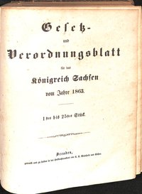 Gesetz- und Verordnungsblatt für das Königreich Sachsen vom Jahre 1863