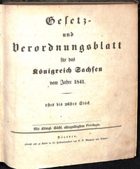 Gesetz- und Verordnungsblatt für das Königreich Sachsen vom Jahre 1841