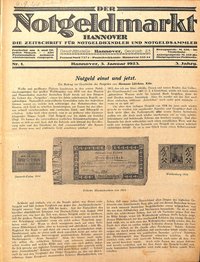 Der Notgeldmarkt 1923 mit angefügten Unterlagen zum Sammeln von Notgeld