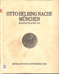 Otto Helbing Nachf., Münzauktion 5. November 1928