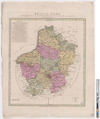 Landkarte "Région Nord. Comprenant Les XI Departements Du Nord De La France."