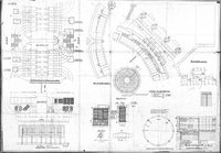 Konstruktionszeichnung der elektrischen Lokomotive E 95, Detailzeichnung Ständerwicklung Zusammenstellung Elektromotor ELM 7, 1926.