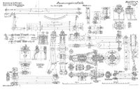 Konstruktionszeichnung Dampflokomotive Gattung P 8 der Preußischen Staatseisenbahnen, Detailzeichnung Steuerungsteile 1919