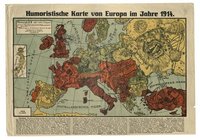 Humoristische Karte von Europa im Jahre 1914.