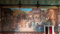 Wandgemälde im Festsaal mit Darstellung der Erbhuldigung für Graf Botho II.