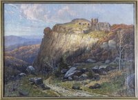 Der Regenstein am Harz in besonderer Beleuchtung, von Elmar von Eschwege, um 1890