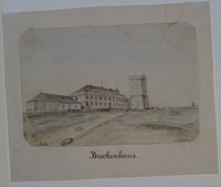 Brockenhaus mit Aussichtsturm, von Breton, 18. August 1868