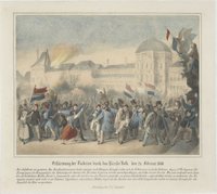 Erstürmung der Tuilerien durch das Pariser Volk den 24. Februar 1848.
