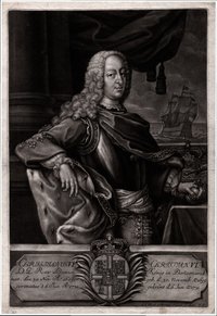 Porträt König Christian VI. von Dänemark (1699-1746) mit Aussicht auf das Meer