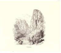 Bodetal: Bodetal mit Blick zur Roßtrappe, 1829 (aus: Jennings "Scenery")