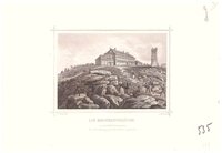 Brocken, Brockenhaus mit Turm von Südosten, um 1855 (aus: Brückner "Harz-Album")