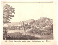 Gernrode: Stiftskirche und Stadt von Nordwesten, um 1850