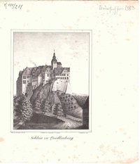 Quedlinburg: Schloßberg von Westen, um 1835