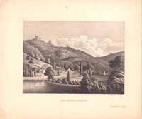 Mägdesprung: Ort mit Obelisk, 1841 (aus: Hübenthal "Borussia")