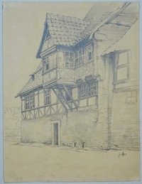 Das Gadenstedtsche Haus in Wernigerode, von Goltz gezeichnet, 1865