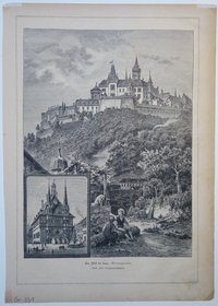 Wernigerode: Schloss nach dem Umbau, um 1875 (Zeitungsblatt)