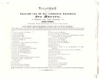 Harz: Inhaltsverzeichnis für "Der Harz in malerischen Originalansichten", bei Lange in Darmstadt, 1854