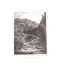 Bodetal: Jungfernbrücke und Konditorei, 1854 (aus: Lange "Der Harz")