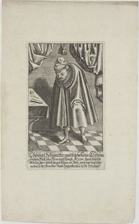 Thomas Schweicker ward gebohren zu Schwä=/ bischen Hall, ohn Arm und Hände, Ao: 1541, starb daselbst,/ Ao: 1602, den 7. Octob. seines Alters. 61. Jahr, und ligt begraben/ in dem Chor bemelter Statt Hauptkirchen zu St. Michael.