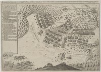 Eigentliche DELINEATION des Treffens zwischen Chur Beyr: und Frantzö: ARMEE unter COMEND: deren Generaln MERCII und Tureno den 5. MAII=/ Anno 1645.
