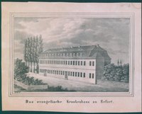 Lithografie - Erfurt, evangelisches Krankenhaus