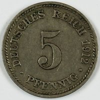 5 Pfennig, 1912, Deutsches Reich (4x)
