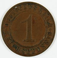 1 Rentenpfennig, 1925, Deutsches Reich (5x)