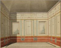 Raum mit pompejanischer Wandmalerei (Terme del Sarno?)