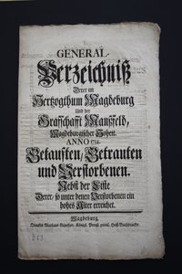 Generalverzeichnis Magdeburg 1734