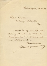 Brief: Albert Bassermann an Paul Richard, 10. 11. 1892
