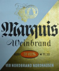 Etikett der Firma VEB Nordbrand Nordhausen