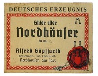 Etikett der Familie Alfred Göpffarth "Echter alter Nordhäuser"
