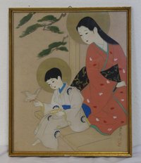 Wandbild: asiatische Seidenmalerei