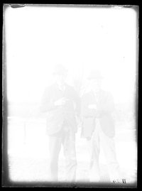 Glasplattennegativ, zwei unbekannte Männer