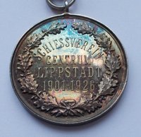 Medaille: "Schießverein Centrum Lippstadt 1901-1926"
