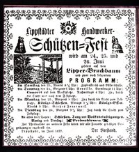 Fotokopie: Einladung zum Schützenfest des Handwerker Schützenverein 1877